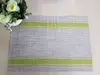 Suport farfurie masă Rita, Folina, pvc gri cu dungi verzi, 45 x 30 cm- set 2 bucati