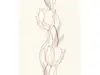 Tapet alb tip bordură cu model floral vişiniu, Rasch 823233