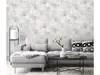 Tapet dormitor, Erismann Elysium 1047031, alb cu frunze gri deschis, aspect sidefat, vlies, rolă de 0.53x10 metri