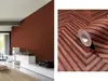 Tapet chevron textură lemn maro roşcat, Marburg Travertino 33379, vlies extralavabil