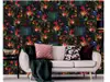 Tapet floral, Erismann, negru cu motive colorate, Profi Selection 637115