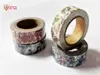 Set 4 role Washi Tape, benzi autoadezive decorative cu fluturi si flori