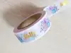 Bandă adezivă Washi Tape Hello, Folina, model floral, dimensiune bandă 15 mm lăţime x 10 m lungime