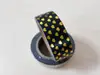 Set 3 role washi tape, bandă adezivă neagră cu inimioare aurii, 15 mm x 10 m
