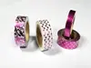 Set 4 role washi tape, benzi autoadezive decorative magenta metalic