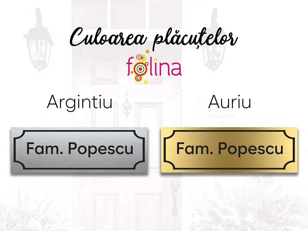 Plăcuță gravată personalizată pentru ușă cu numele dumneavoastră de familie, 15x5 cm