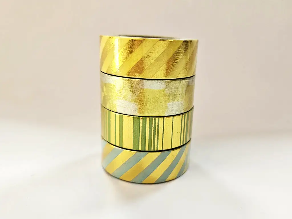 Set 4 role washi tape, benzi adezive decorative aurii