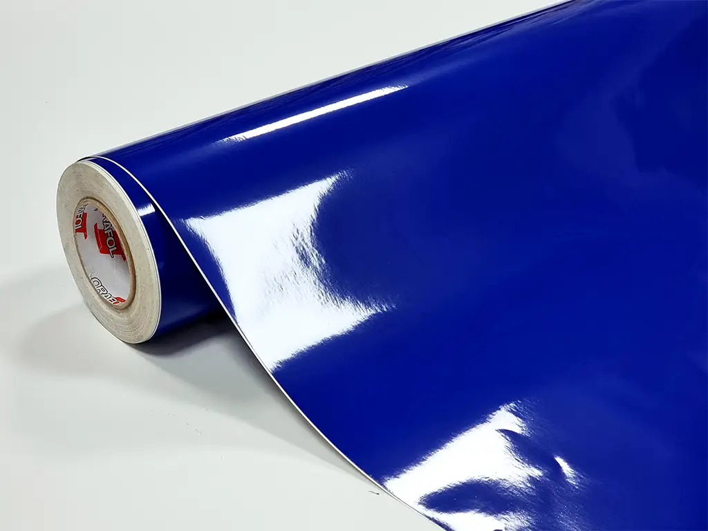 Autocolant albastru lucios Oracal Economy Cal, King Blue 641G049, lățime 100 cm