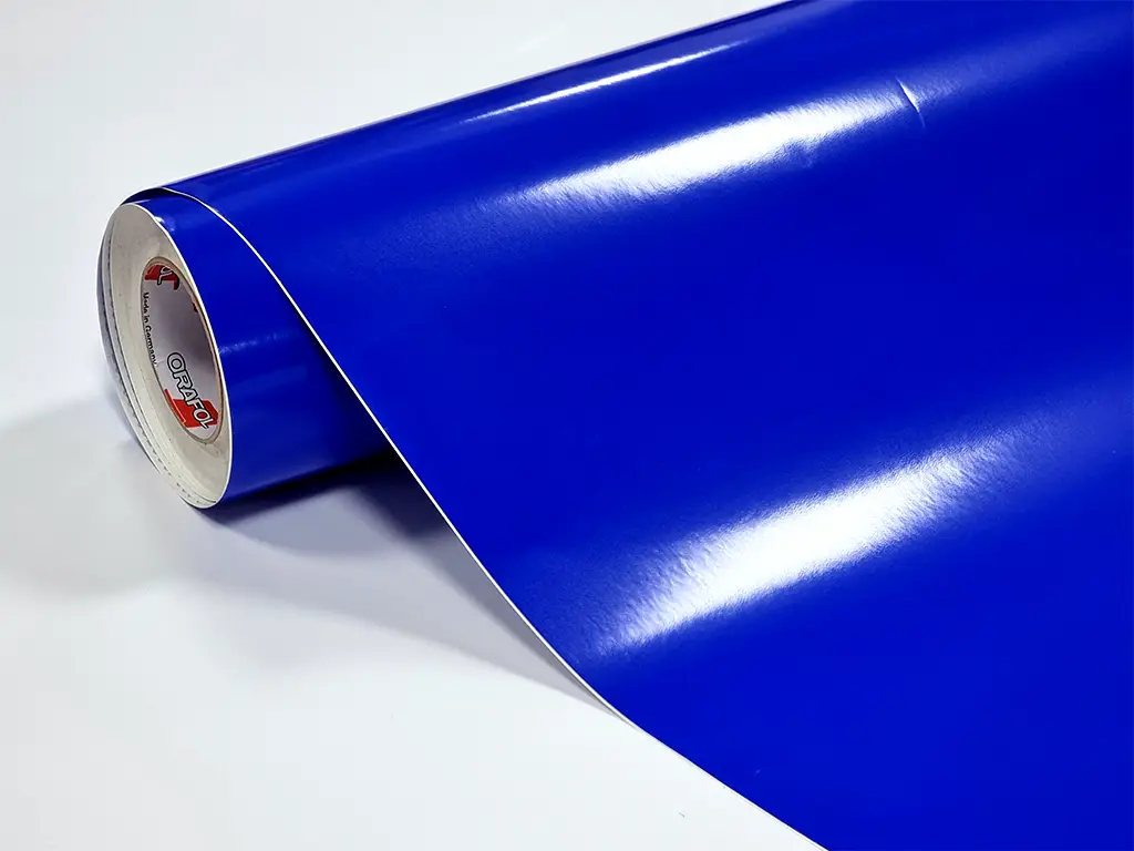 Autocolant albastru lucios Oracal 641G Economy Cal Brilliant Blue 086, lățime 126 cm