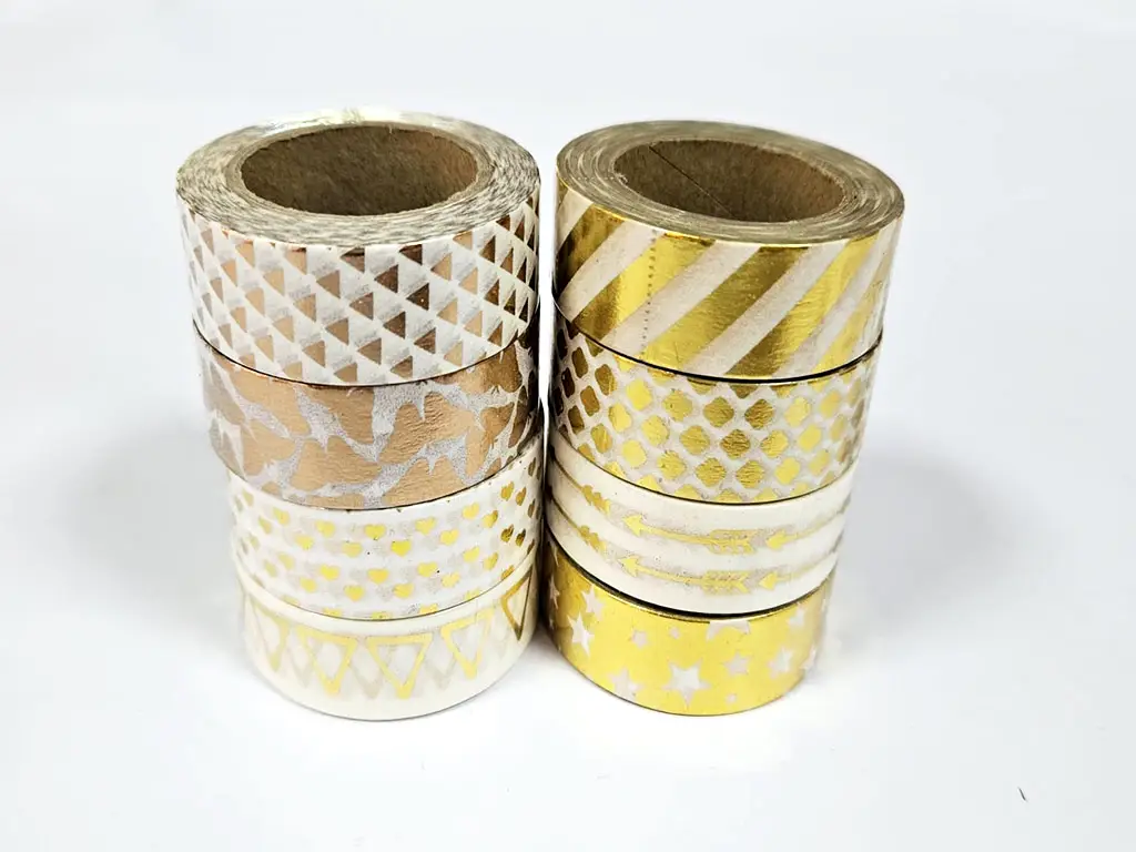 Set 8 role washi tape, benzi decorative adezive, Folina MIX6