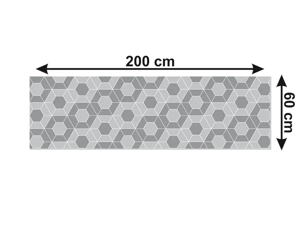 Autocolant perete imitaţie faianţă decorativă, Folina, hexagoane gri, rolă de 60x200 cm