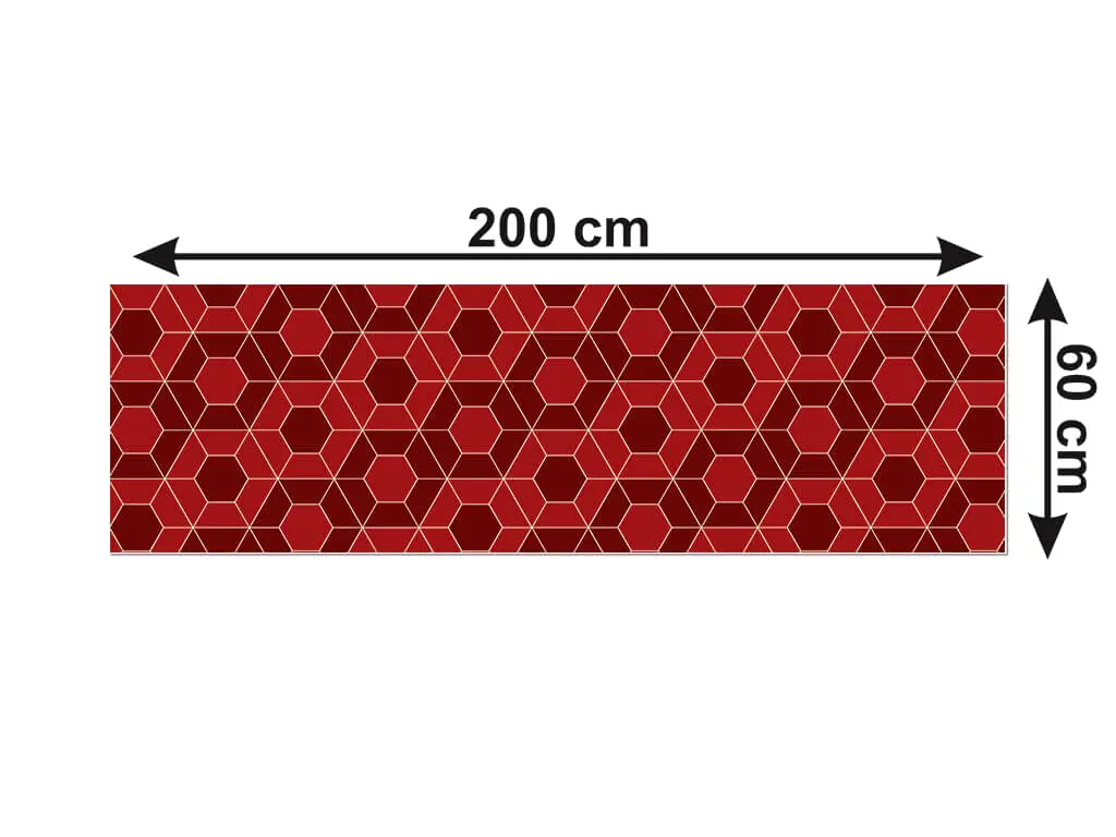 Autocolant perete imitaţie faianţă decorativă, Folina, hexagoane vişinii, rolă de 60x200 cm