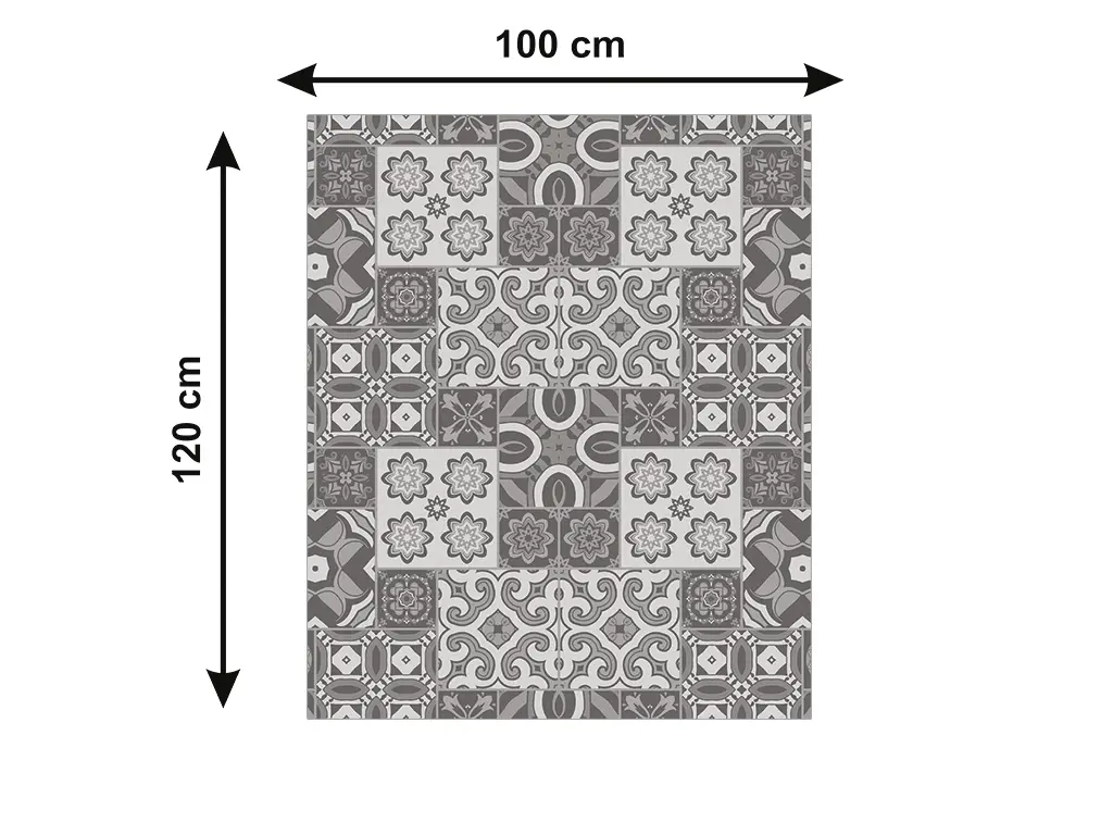 Autocolant gresie şi podele, Folina, model nuanțe de gri, 120 cm lăţime