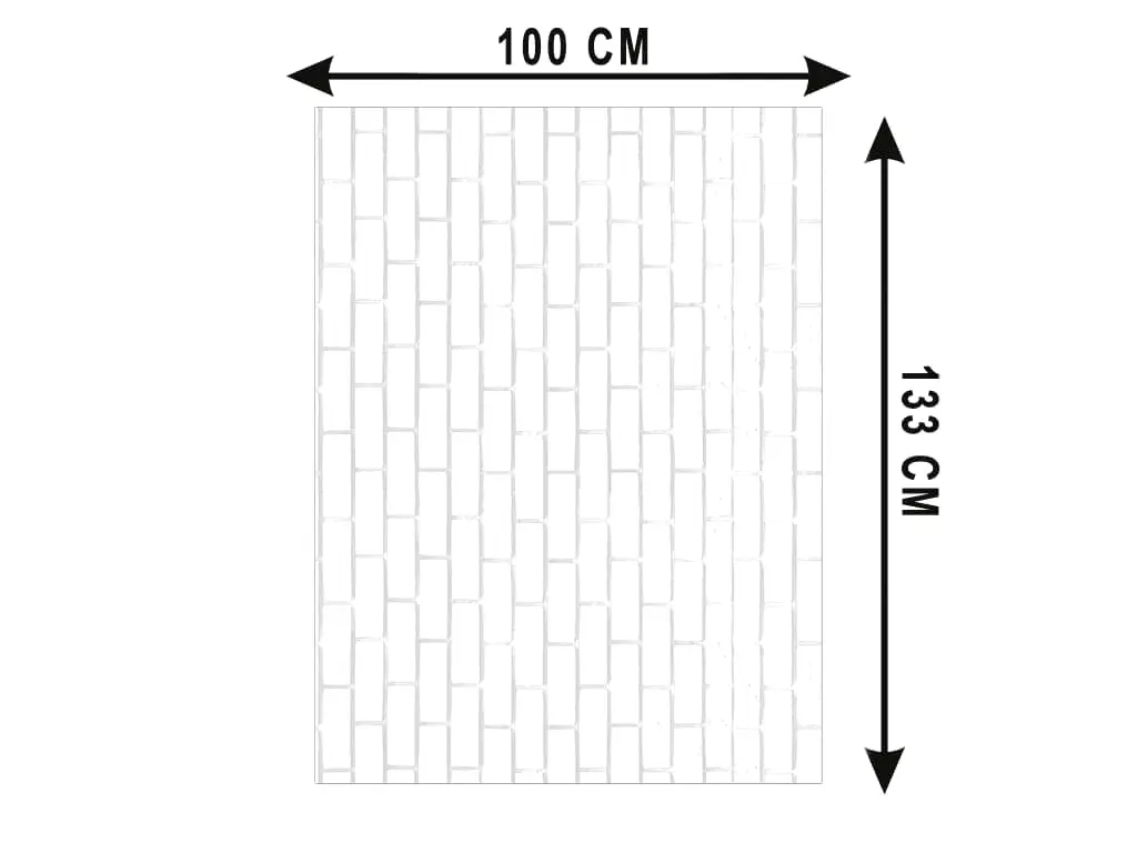 Autocolant perete cărămidă albă, Folina, 130 cm lăţime