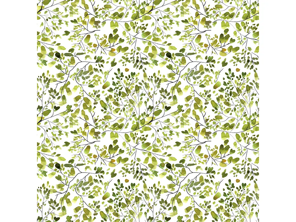 Autocolant perete cu model floral lime, Folina, aspect lucios, 100 cm lăţime