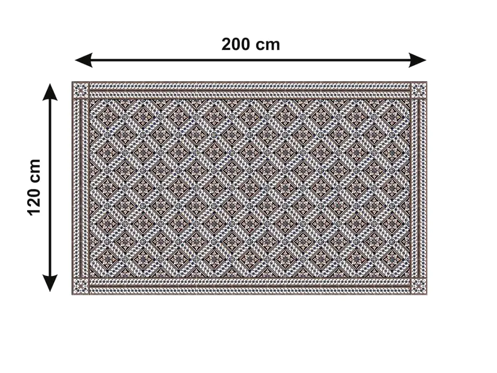 Autocolant gresie şi podele, Folina, model romburi maro, rolă de 200x120 cm 