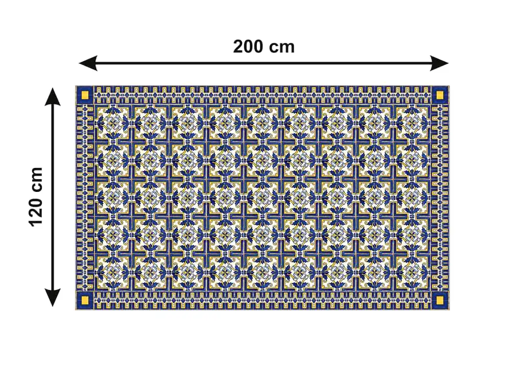 Autocolant gresie şi podele, Folina, model pătrate albastre, rolă de 200x120 cm 