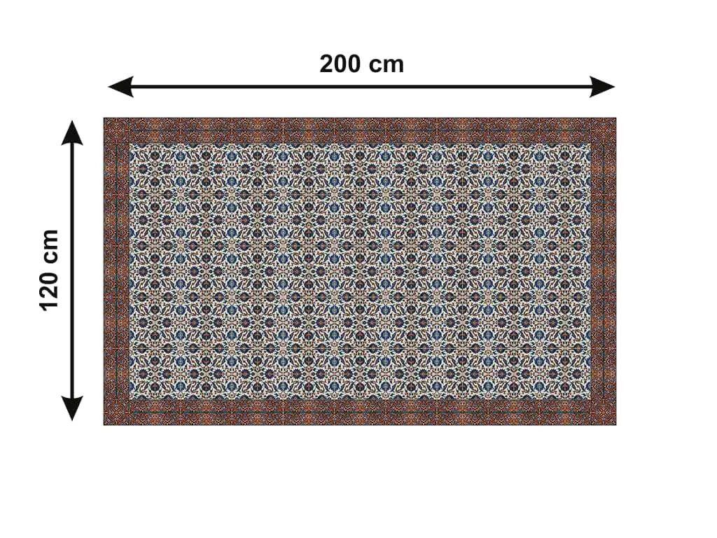 Autocolant gresie şi podele, Folina, model floral albastru/maro, rolă de 200x120 cm