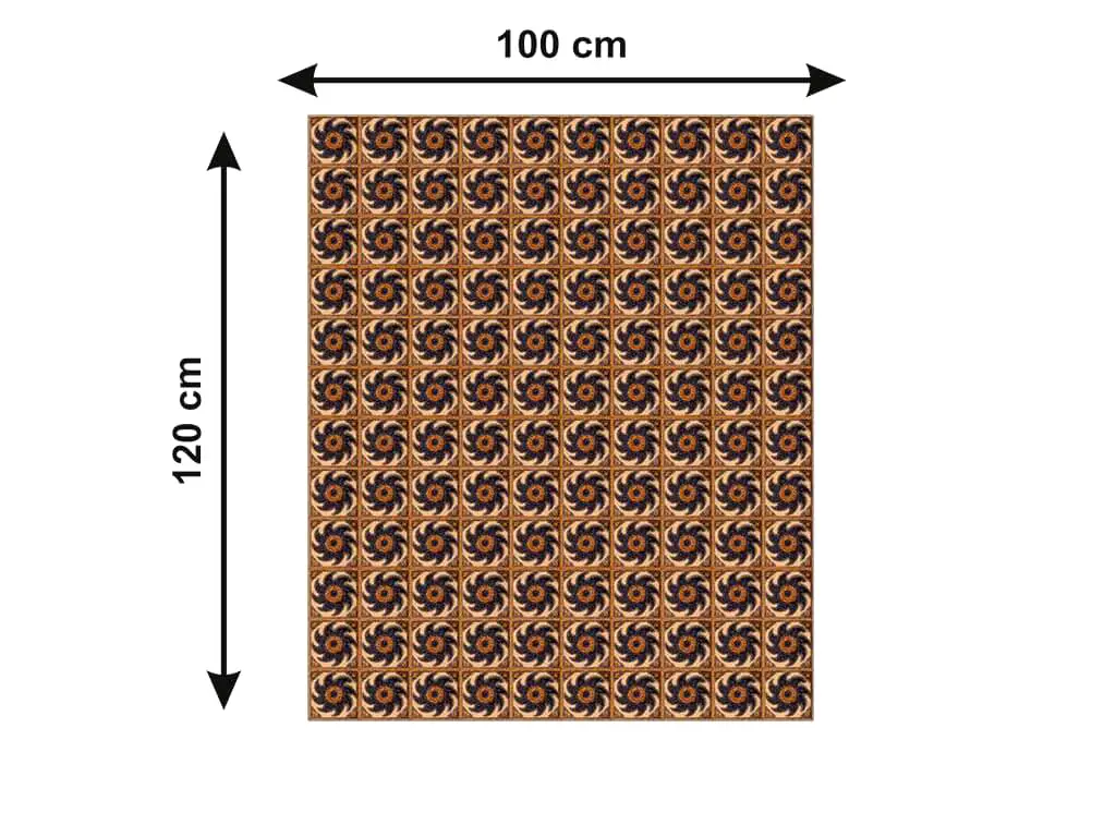 Autocolant gresie şi podele, Folina, model spirale maro, 120 cm lăţime