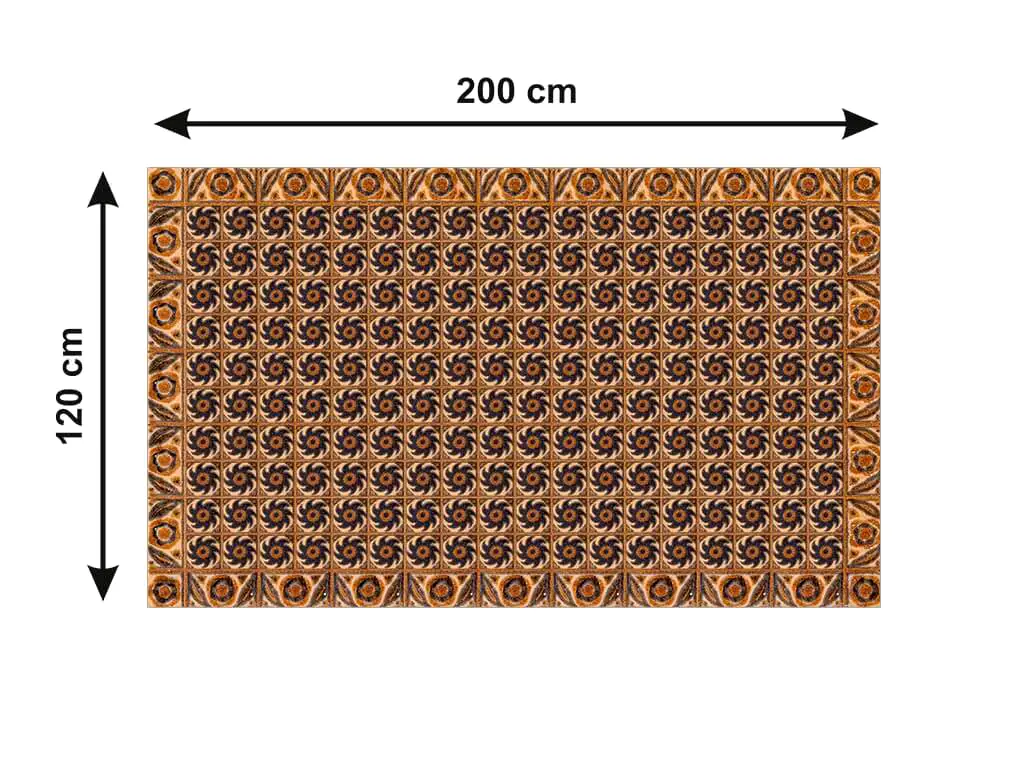 Autocolant gresie şi podele, Folina, model spirale maro, rolă de 200x120 cm