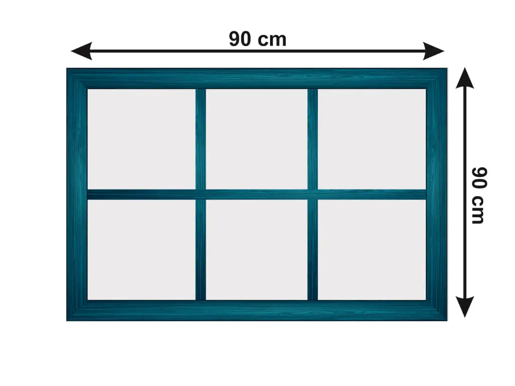 Folie geam autoadezivă, Folina, cu model ramă albastră, rolă de 90x90 cm