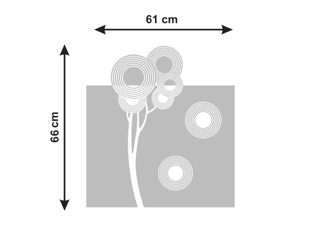  Folie geam autoadezivă Cercuri, cu model decupat, rolă de 61x66 cm, racletă inclusă