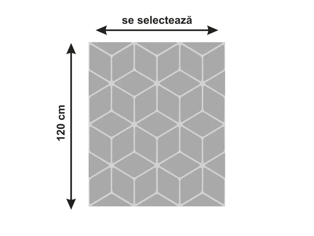 Folie geam autoadezivă Geometric Diamonds, cu model decupat, rolă cu lățimea de 120 cm, racletă inclusă 