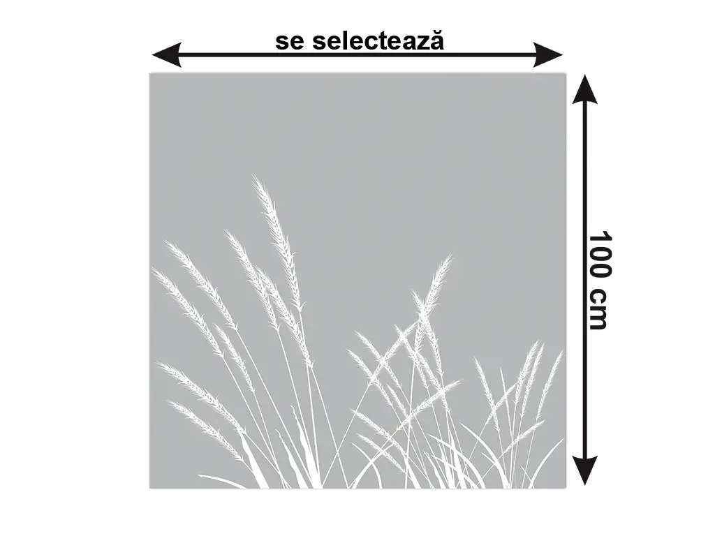 Folie geam autoadezivă, Folina, sablare cu model trestie, rolă de 100x100 cm 