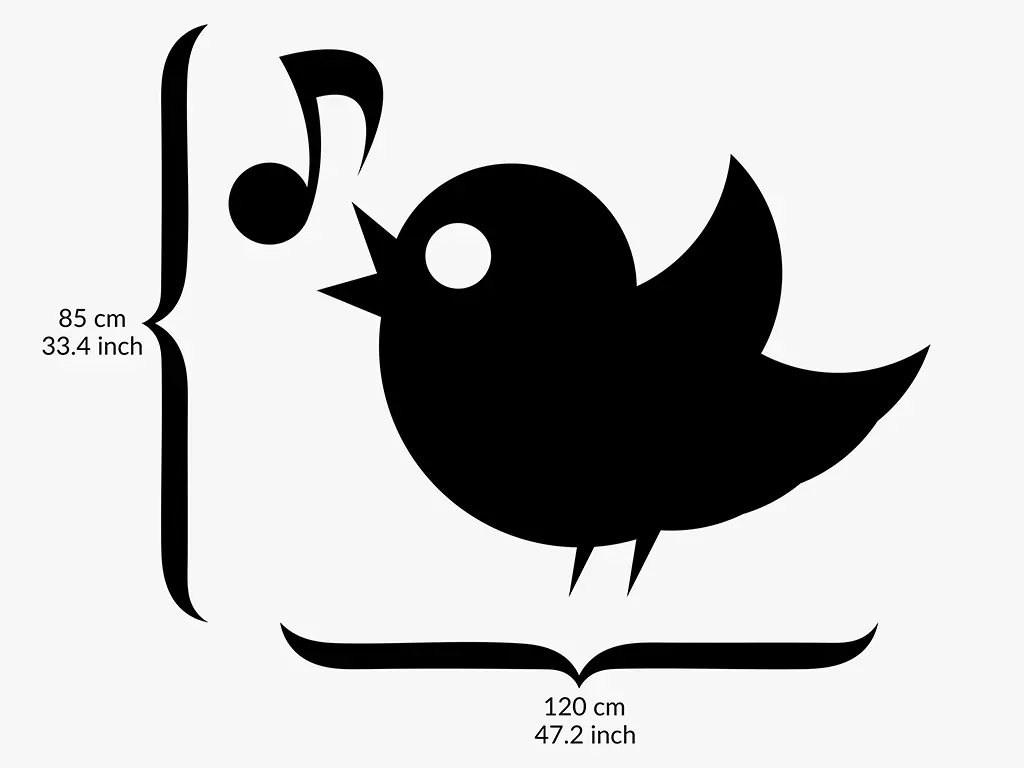 Sticker tip tablă de scris, Folina, model pasăre, 85x120 cm, racletă de aplicare inclusă în set