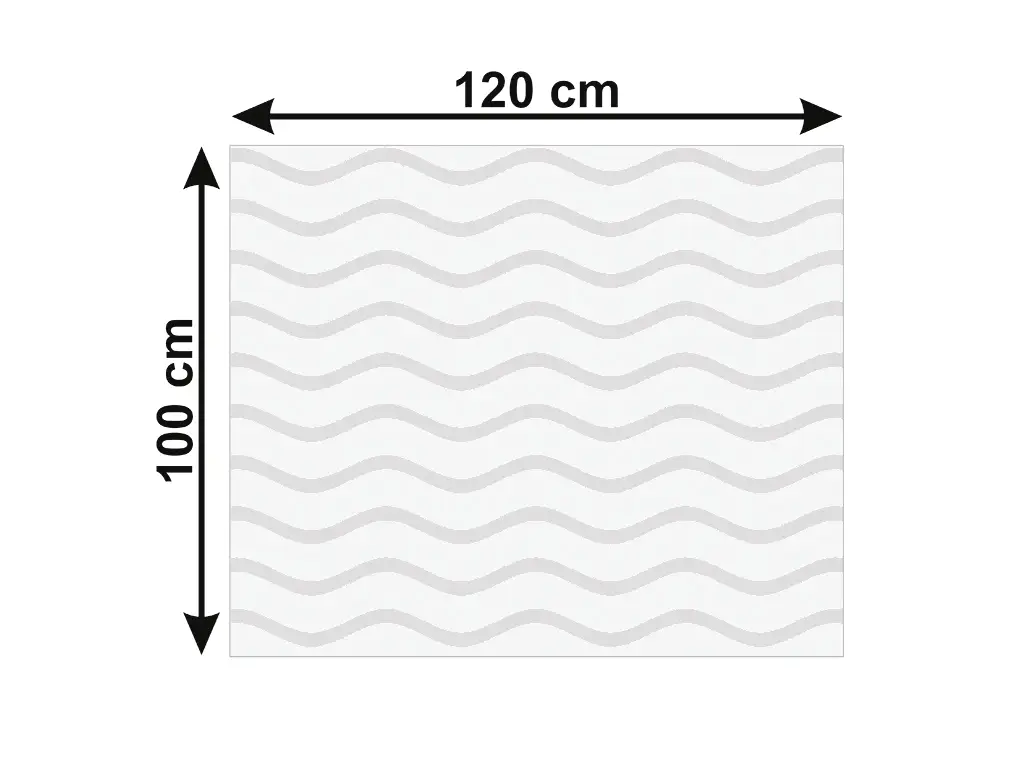 Folie geam autoadezivă, Folina Merida, transparentă cu dungi şerpuite albe orizontale, 120 cm lăţime