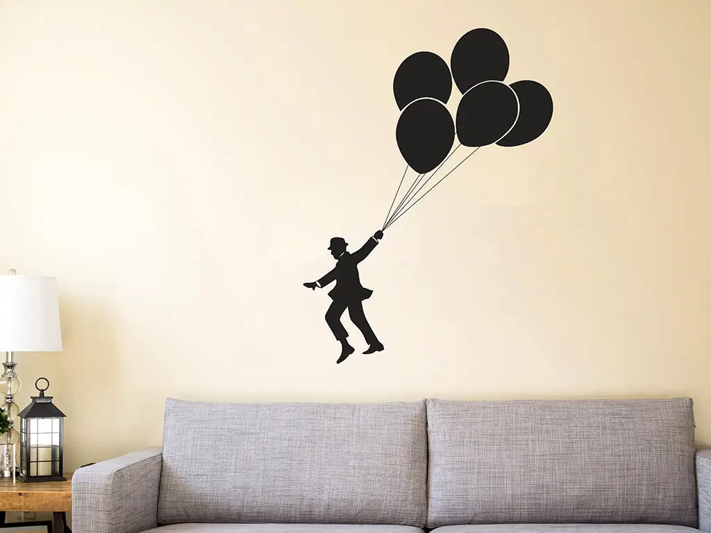 Sticker decorativ Baloon man, Folina, negru, 100x75cm
