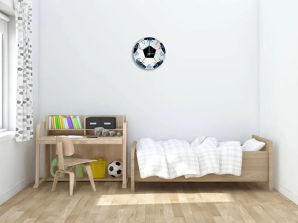 Ceas perete Minge fotbal, Folina, pentru copii, diametru 30 cm