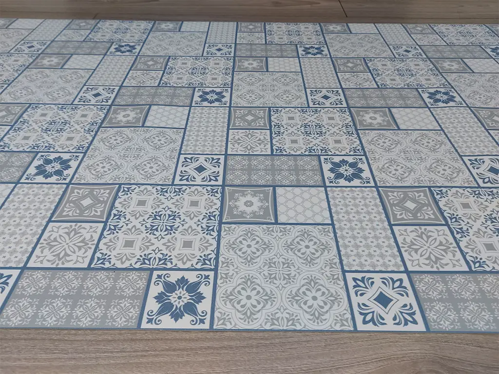 Covor din vinil Belinda, linoleum antiderapant cu model gri. rolă de 80x290 cm