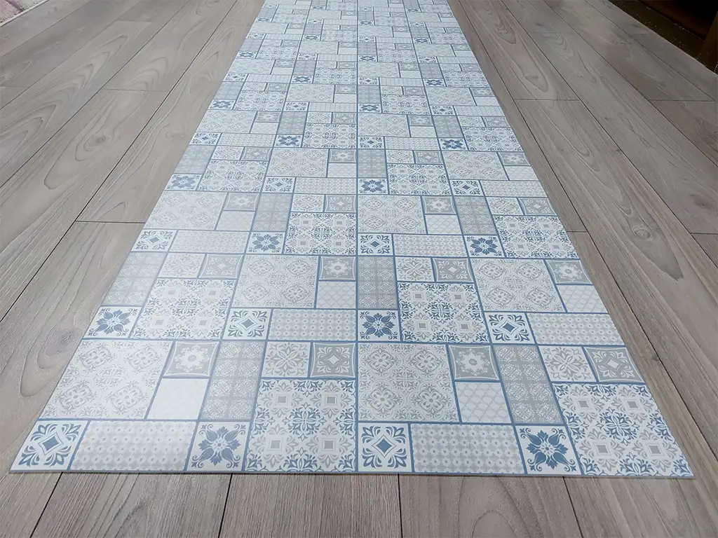 Covor din vinil Belinda, linoleum antiderapant cu model gri. rolă de 80x290 cm