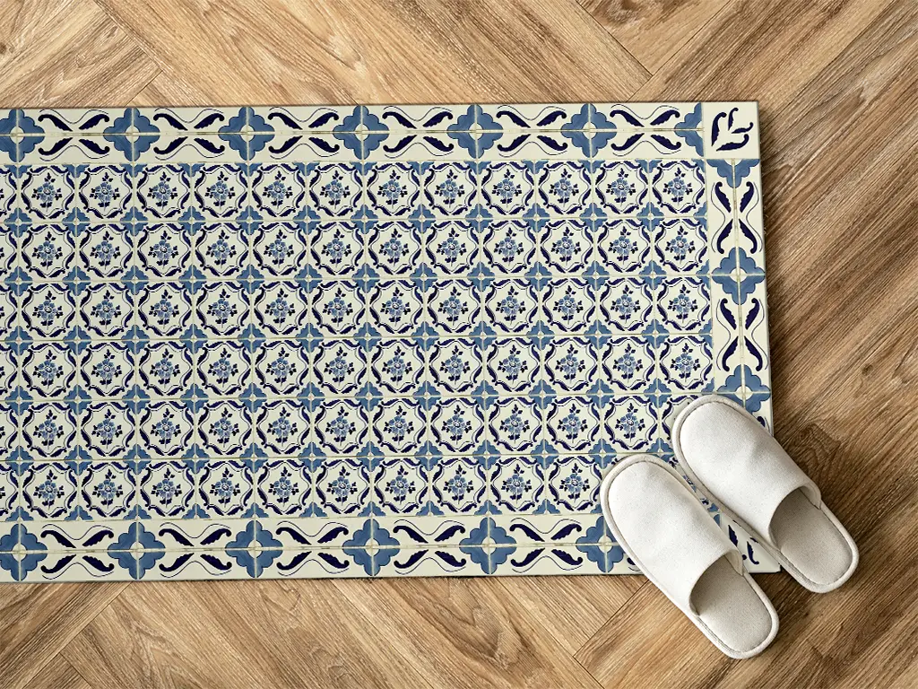 Covor antiderapant pentru bucătărie, din pvc, model Serres, linoleum antiderapant la rolă de 80x158 cm