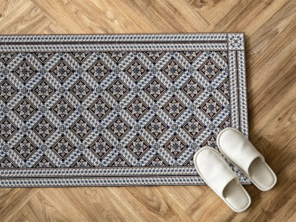 Covor PVC, cu model romburi, linoleum antiderapant la rolă de 80x490 cm