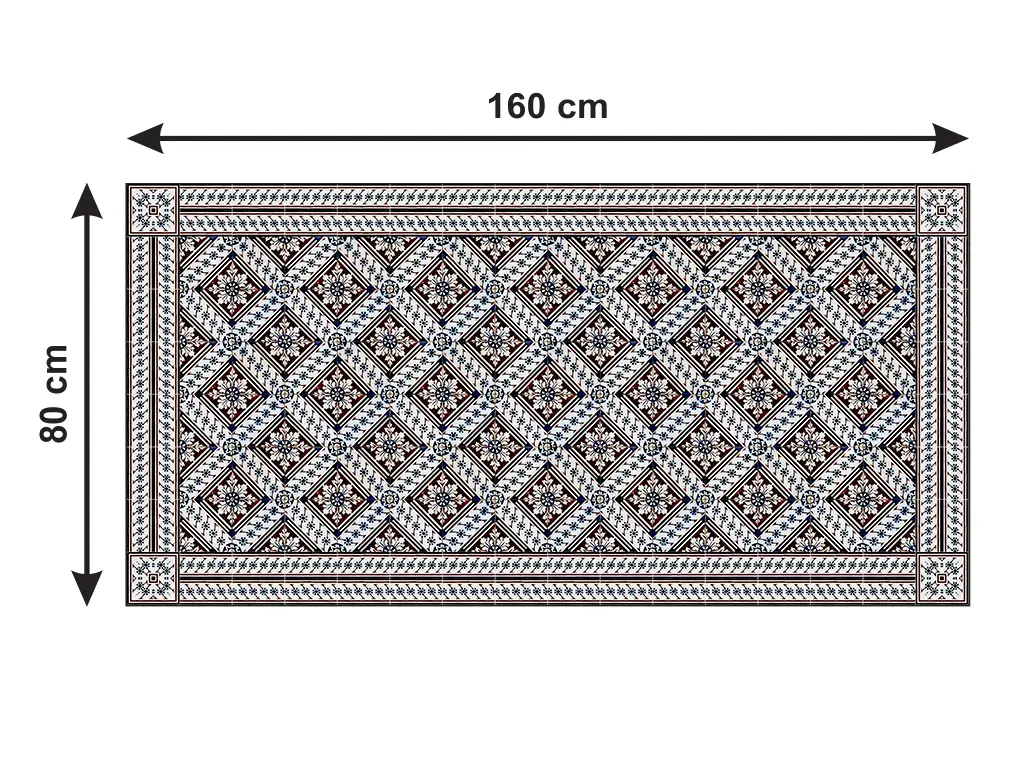 Covor PVC, cu model romburi, linoleum antiderapant la rolă de 80x490 cm