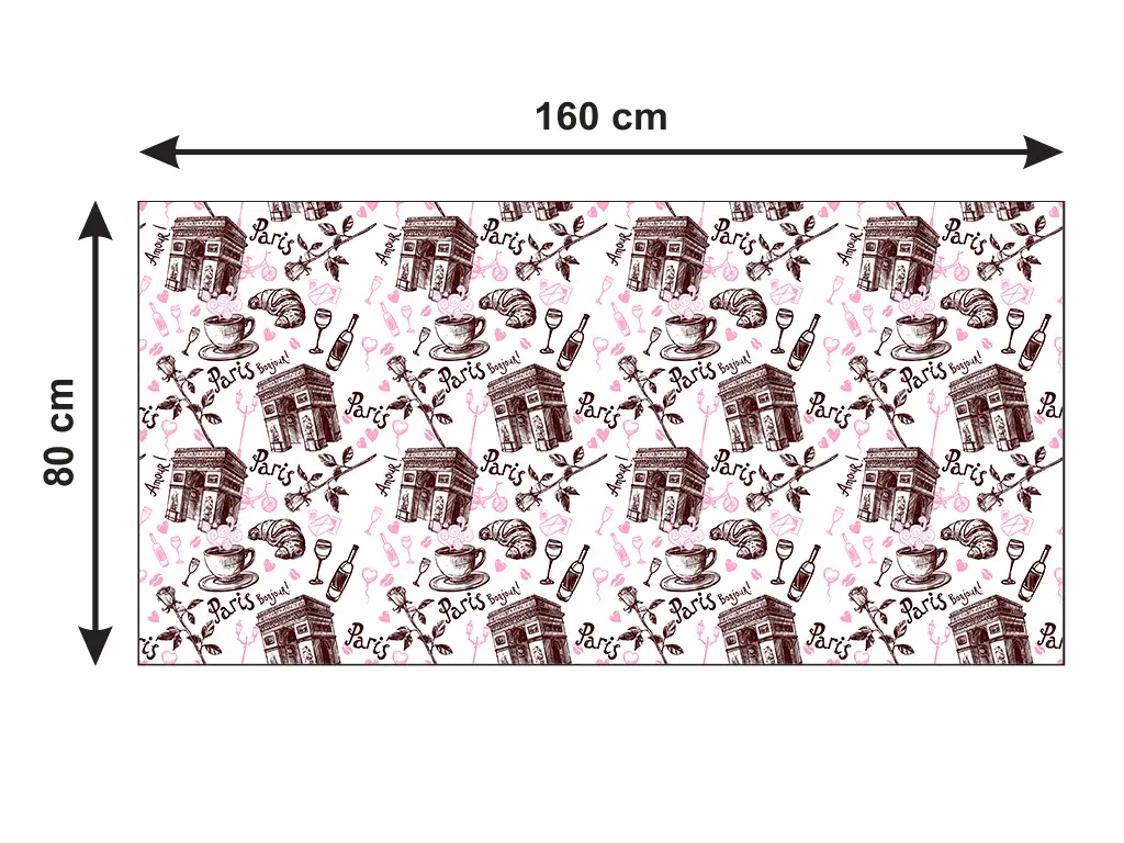 Covor din PVC, cu model Paris, linoleum antiderapant la rolă de 80x490 cm 