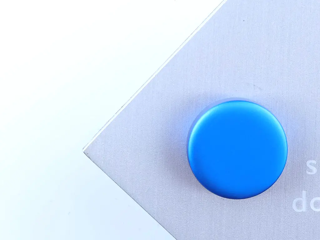 Distanţiere semnalistică albastru mat, Folina, din inox, 12 x 25 mm