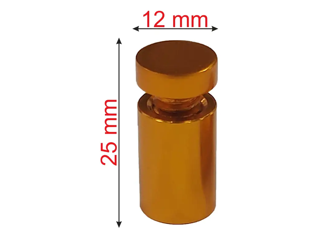 Distanţiere semnalistică bronz lucios, Folina, din inox, 12 x 25 mm