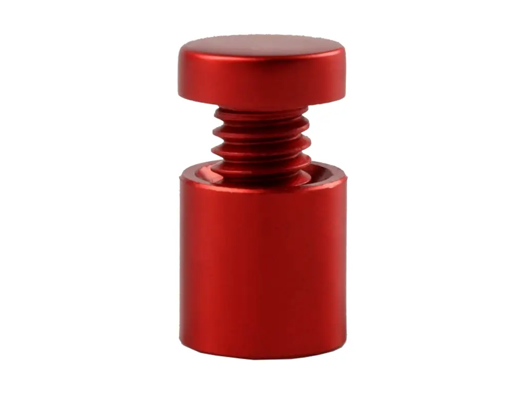 Distanţiere semnalistică roșu mat, Folina, din inox, 12 x 15 mm