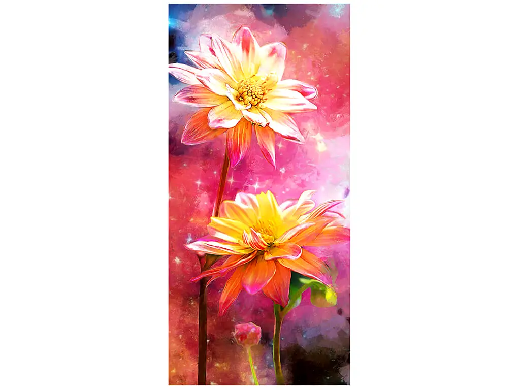 Folie sablare decorativă Floare Watercolor 1, Folina, pentru uşi din sticlă, rolă de 100x210 cm