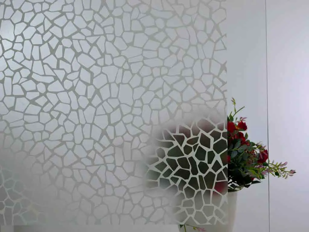 Folie geam autoadezivă mozaic alb Terra