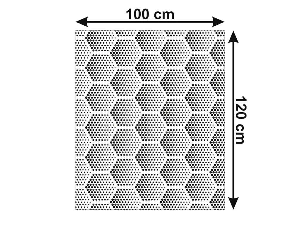 Folie geam autoadezivă Circles, Folina, transparentă cu model geometric negru, 122 cm lăţime