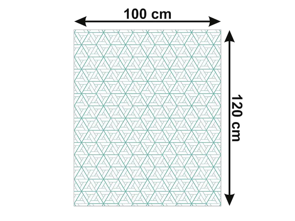 Folie geam autoadezivă Turquoise Triangles, Folina, transparenta cu model turcoaz, 122 cm lăţime