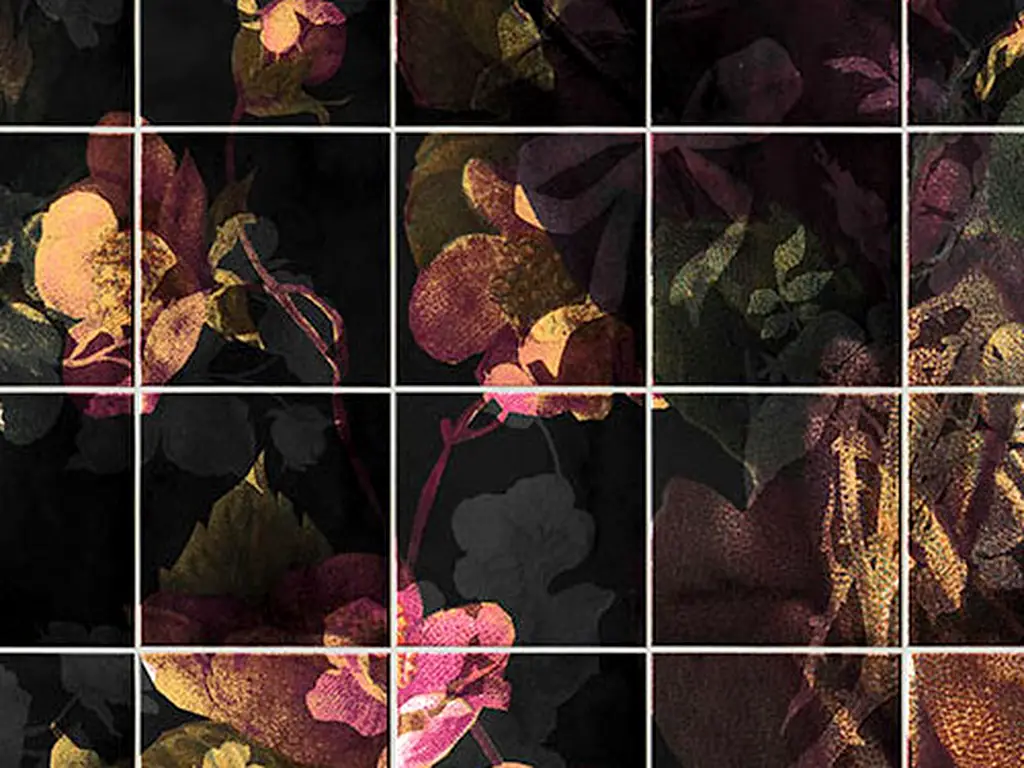 Fototapet Tiles Flowers, Komar, print digital, 400x280 cm