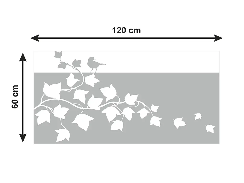 Folie geam autoadezivă Ivy Flowers, cu model decupat, rolă de 60x120 cm, racletă inclusă 