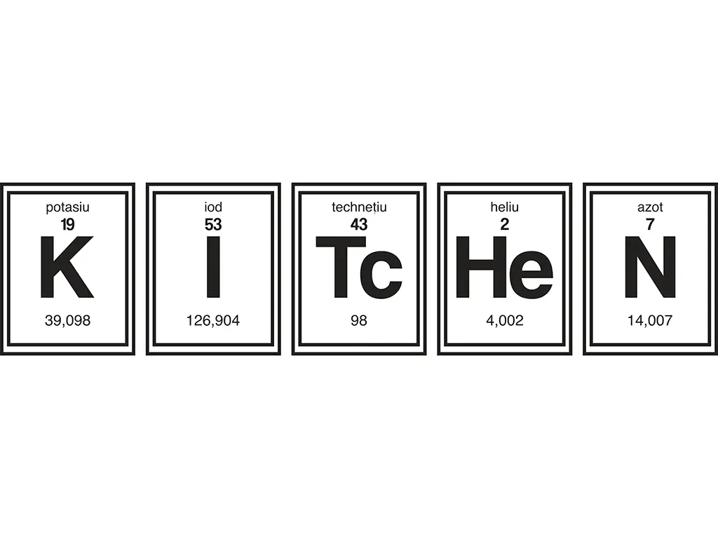 Sticker decorativ Kitchen Chemistry, Folina, negru, 120x30cm