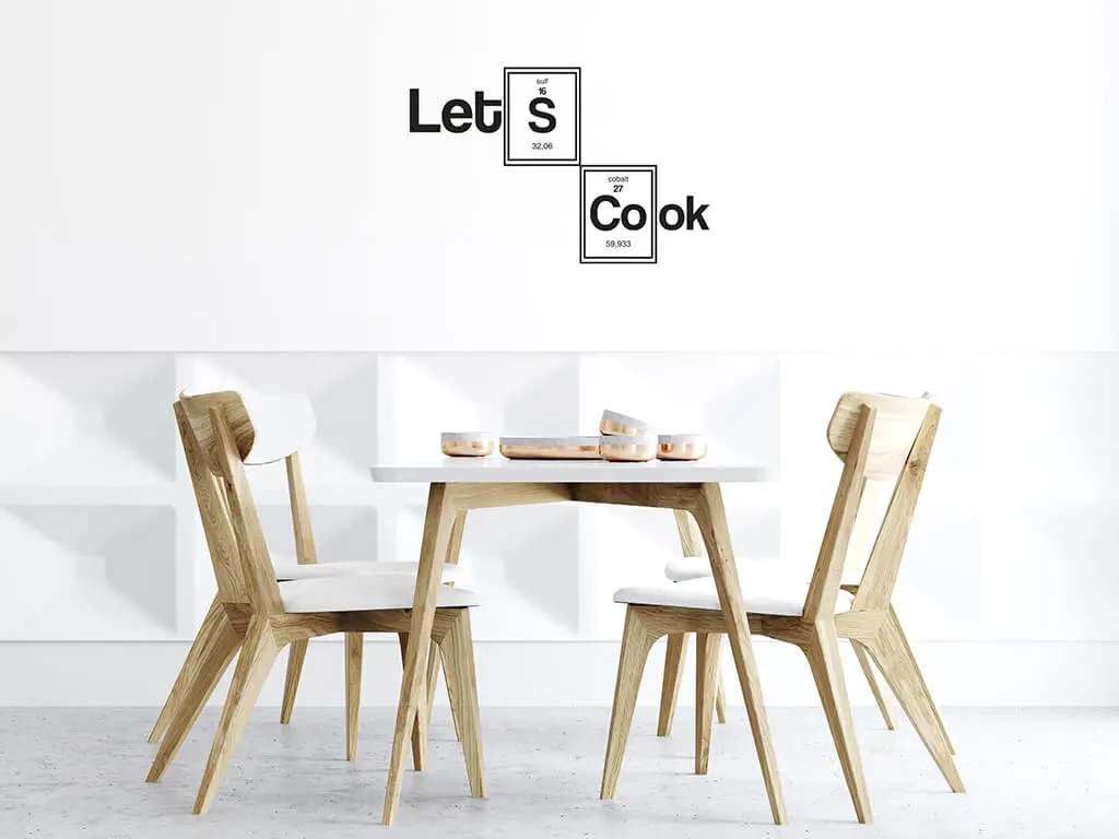 Sticker perete decorativ Let's cook, Folina, negru, 60x39cm