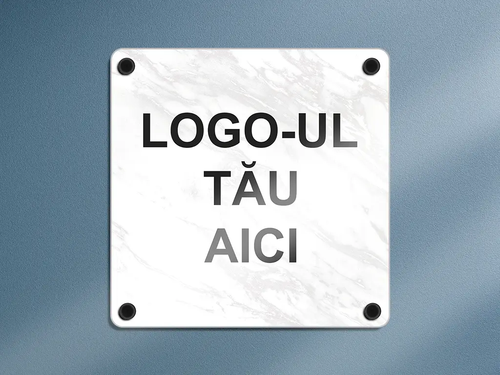 Plăcuţă personalizată cu logo, model print marmură